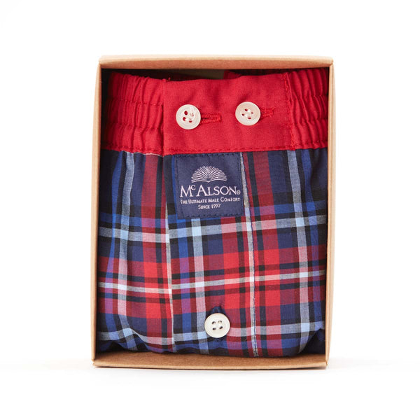 M4672 - Madras red & navy